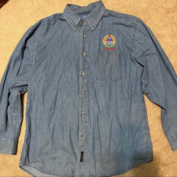 amvets post 69 denim shirt - Picture 1 of 3